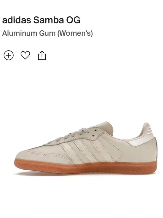 Adidas Samba OG Aluminum Gum Women’s Size 7 – Cream Leather, Gum Sole - Picture 3 of 12